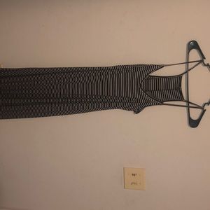 Black and white striped maxi dress M